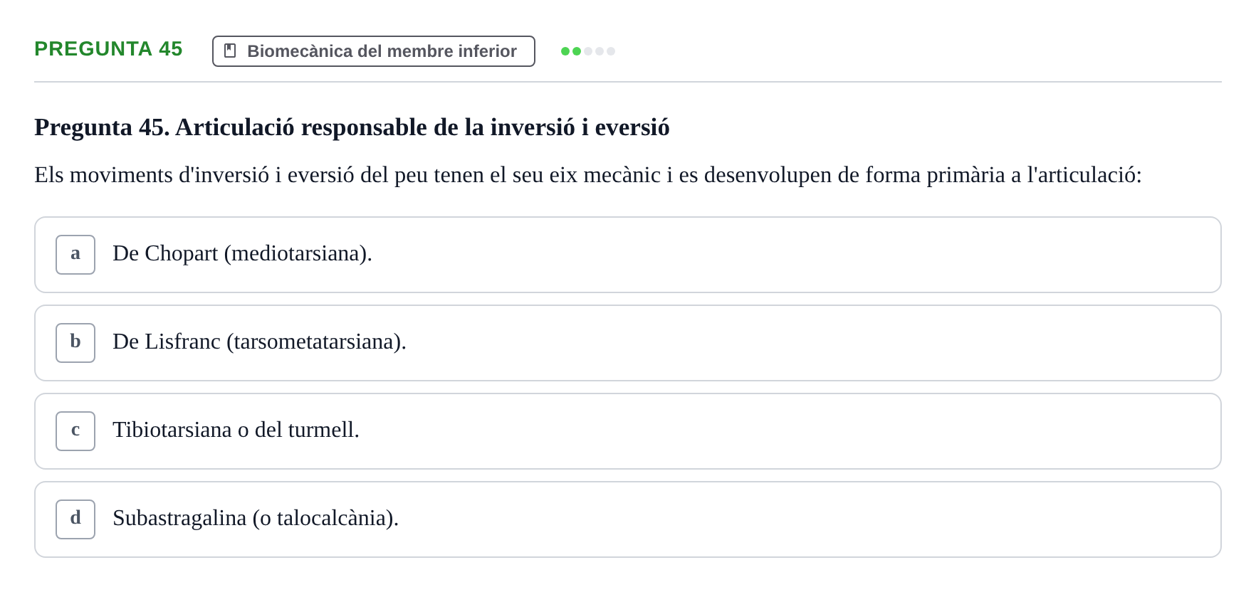Enunciado: Pregunta 45 · Física Aplicada UAB 2023
