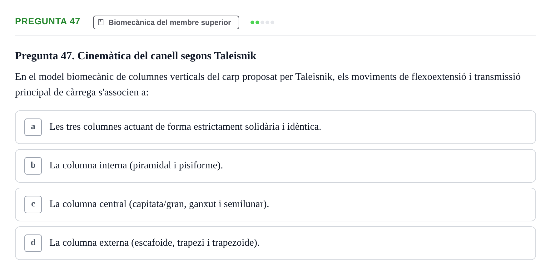 Enunciado: Pregunta 47 · Física Aplicada UAB 2023