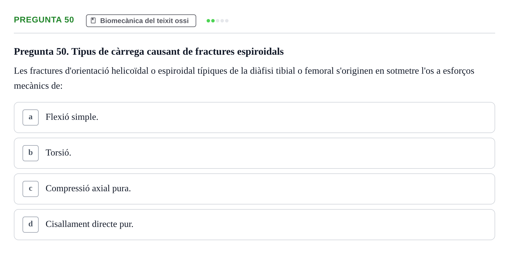 Enunciado: Pregunta 50 · Física Aplicada UAB 2023
