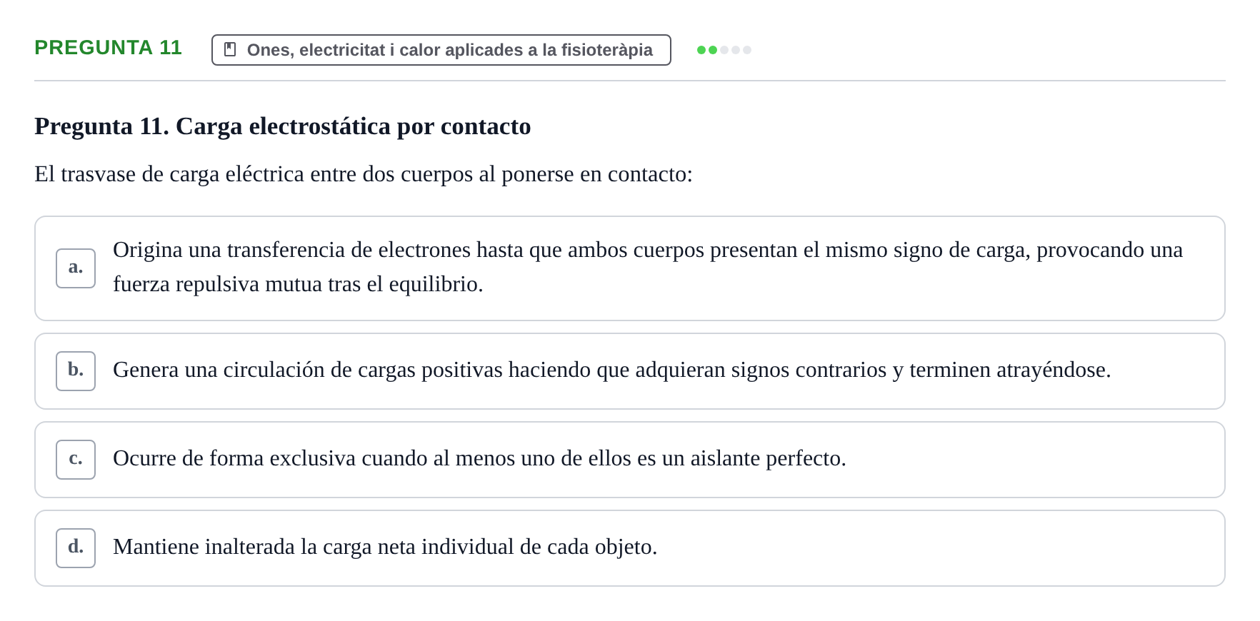 Enunciado: Pregunta 11 · Física Aplicada UAB Examen de Fundamentos Físicos y Biomecánica