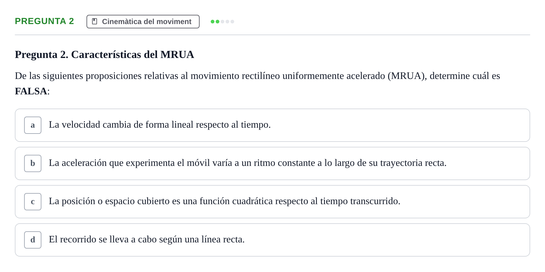 Enunciado: Pregunta 2 · Física Aplicada UAB Examen de Fundamentos Físicos y Biomecánica