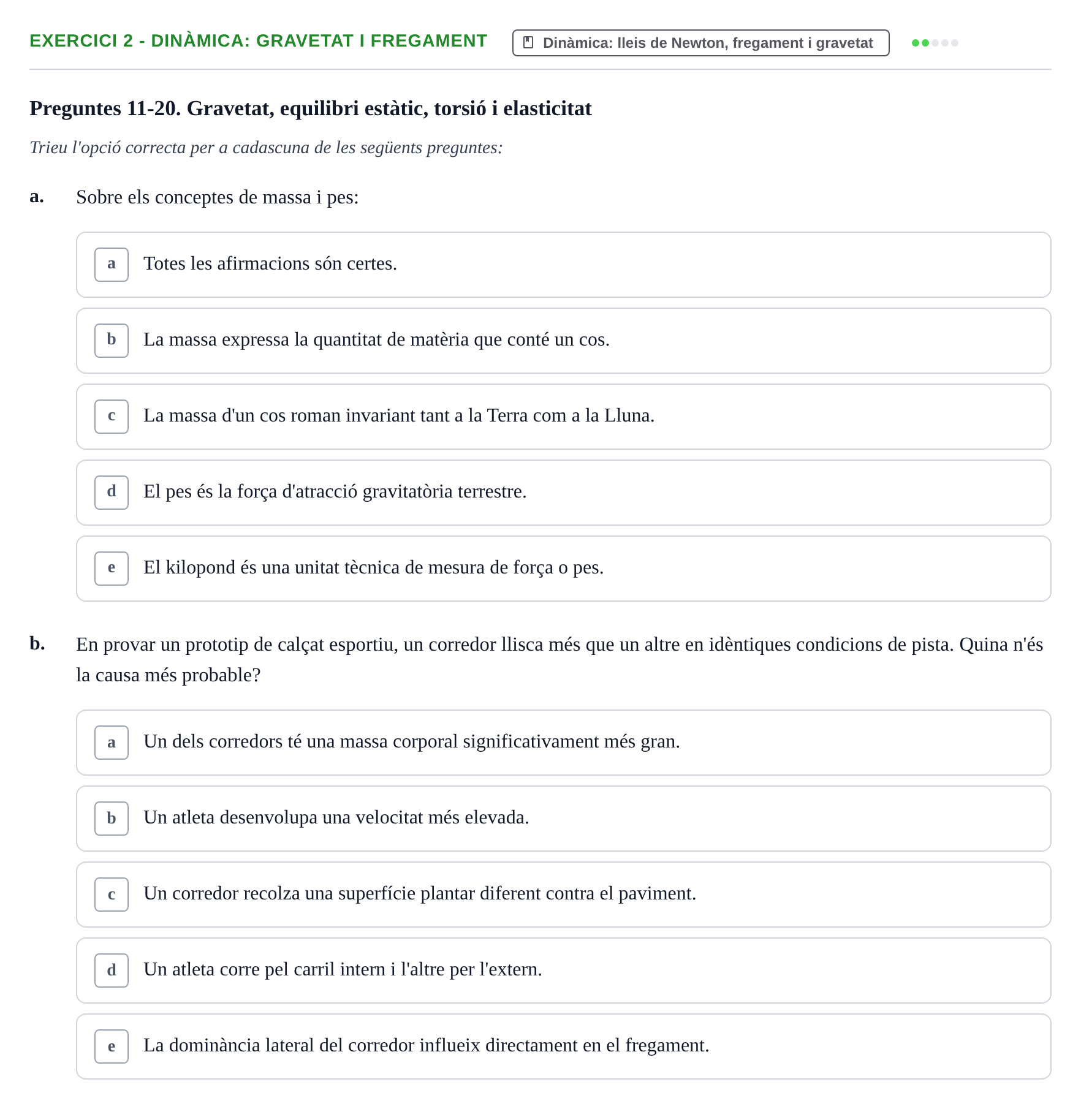 Enunciado: Ejercicio 2 - Dinàmica: gravetat i fregament · Física Aplicada UAB Examen de Física Aplicada i Biomecànica