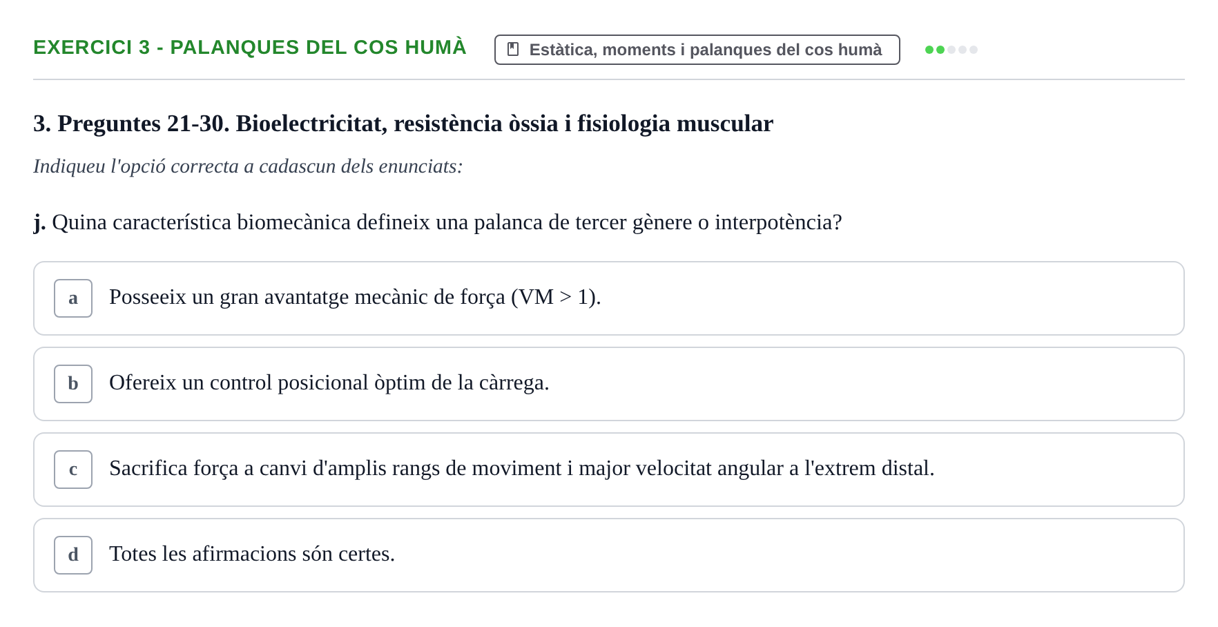 Enunciado: Ejercicio 3 - Palanques del cos humà · Física Aplicada UAB Examen de Física Aplicada i Biomecànica