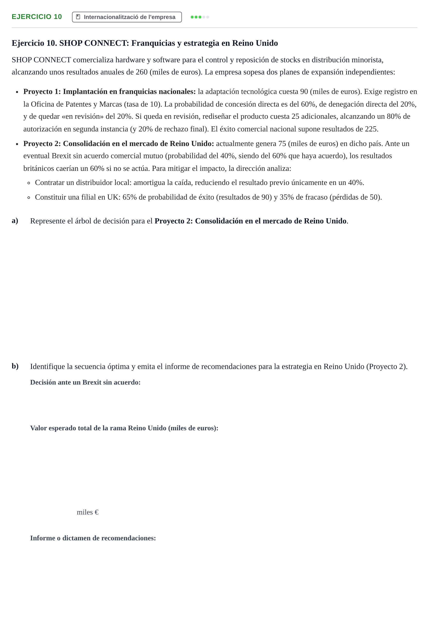 Enunciado: Ejercicio 10 - Internacionalització de l'empresa