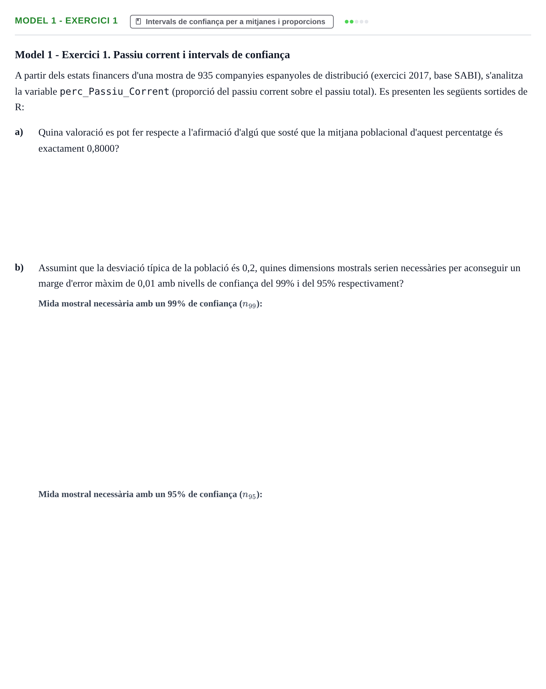 Enunciado: Ejercicio Model 1 - Exercici 1 · Fundamentos de Estadística UPC 2017