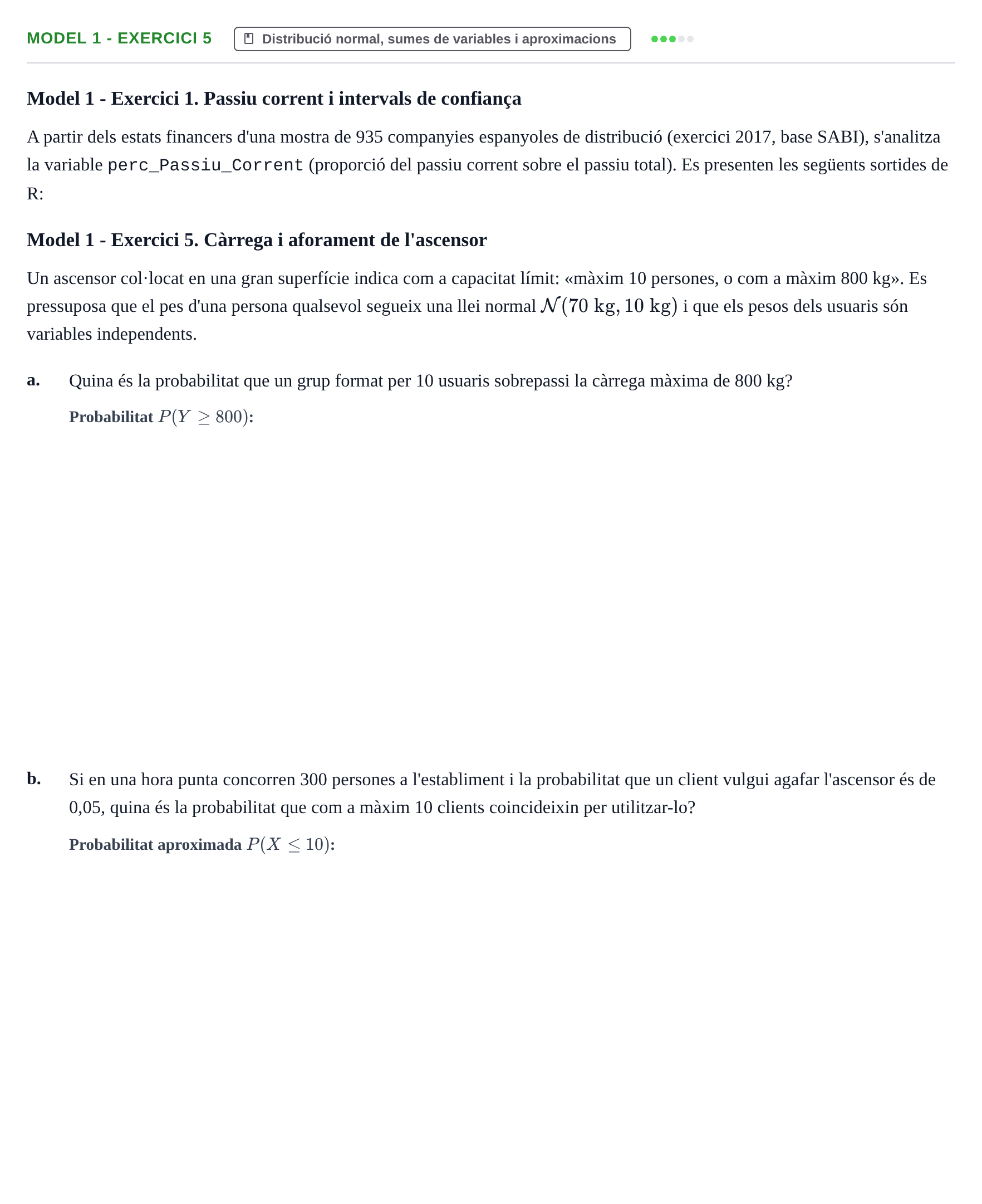 Enunciado: Ejercicio Model 1 - Exercici 5 · Fundamentos de Estadística UPC 2017