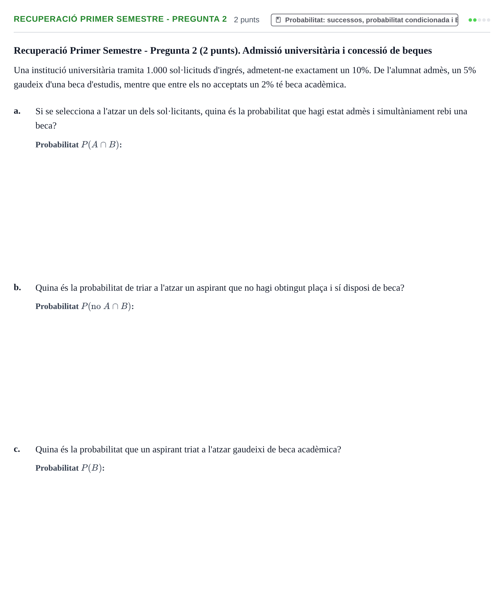 Enunciado: Ejercicio Recuperació Primer Semestre - Pregunta 2 · Fundamentos de Estadística UPC 2020
