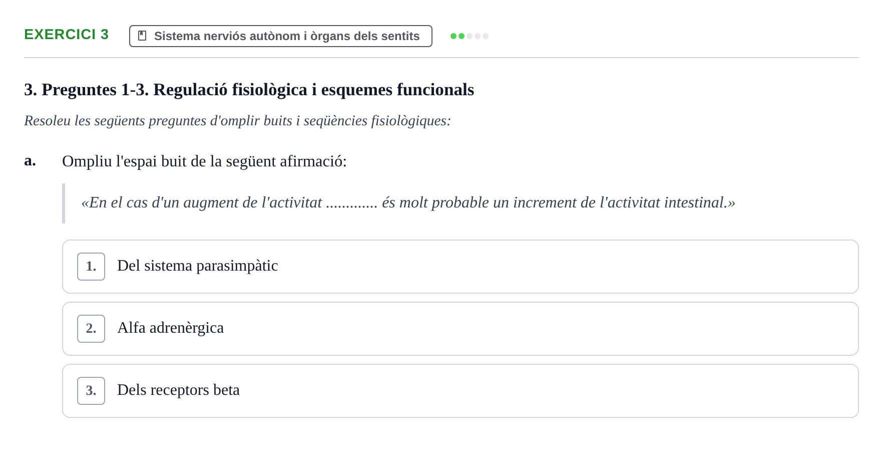 Enunciado: 3 - Sistema nerviós autònom