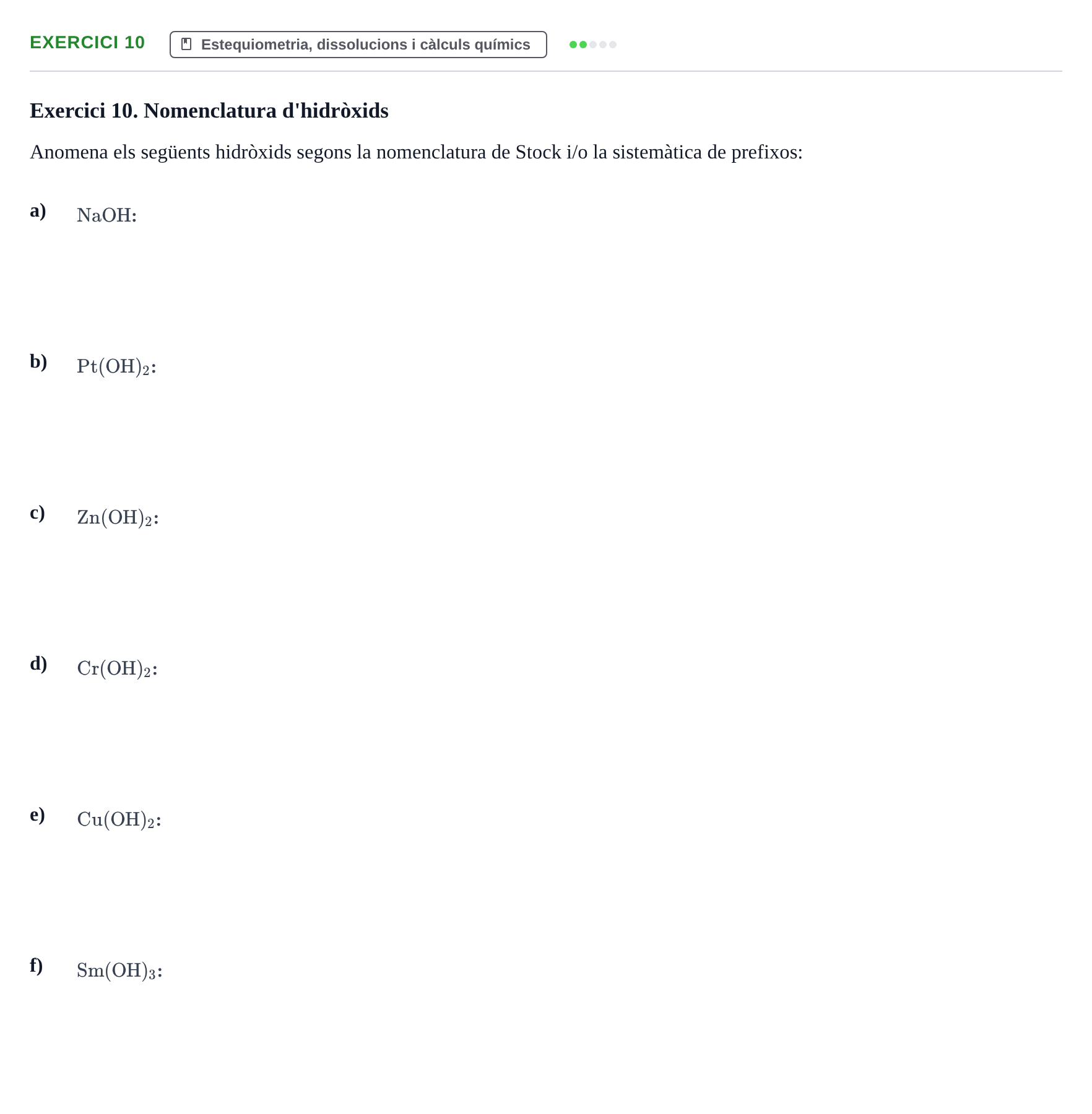 Enunciado: Exercici 10