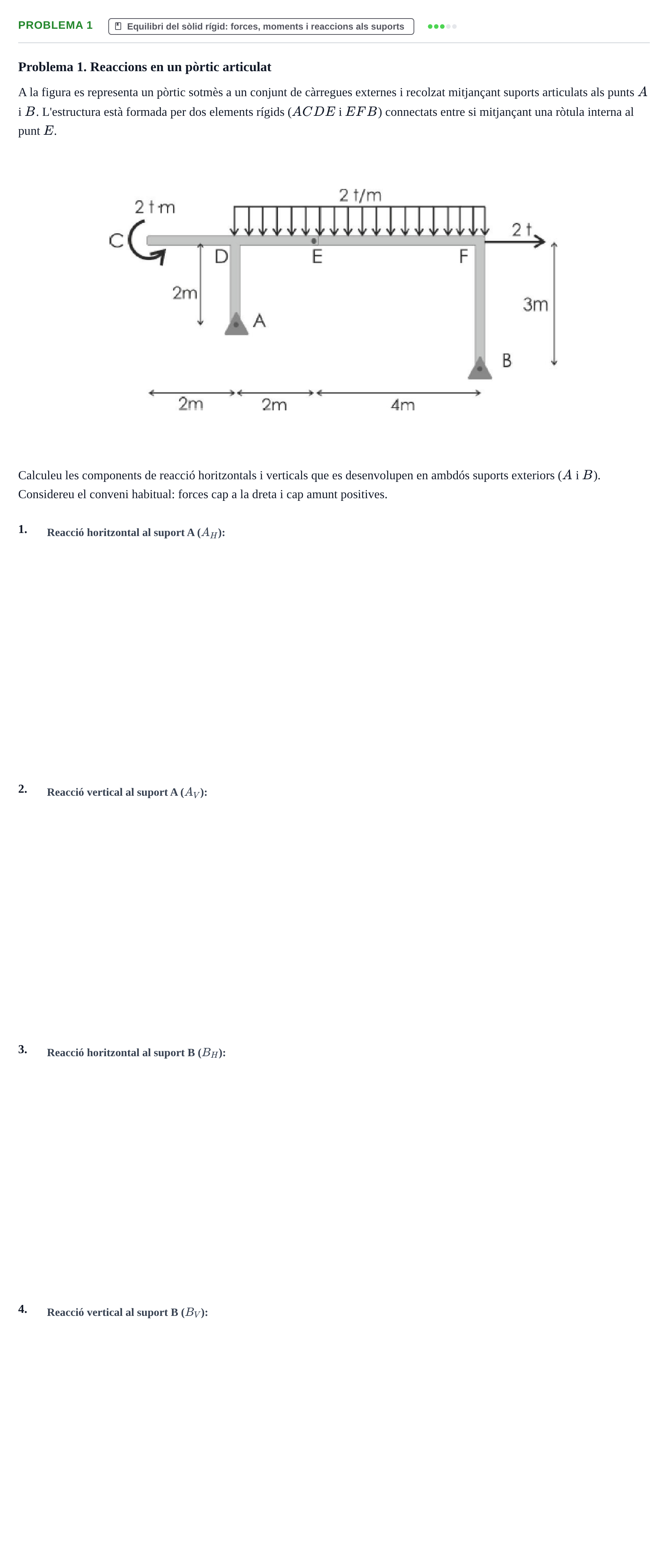 Enunciado: Problema 1 · Física I UPC Exemples