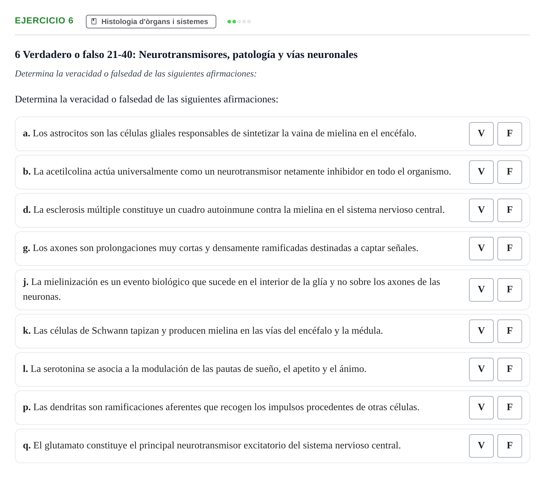 Enunciado: 6 - Histologia d'òrgans i sistemes