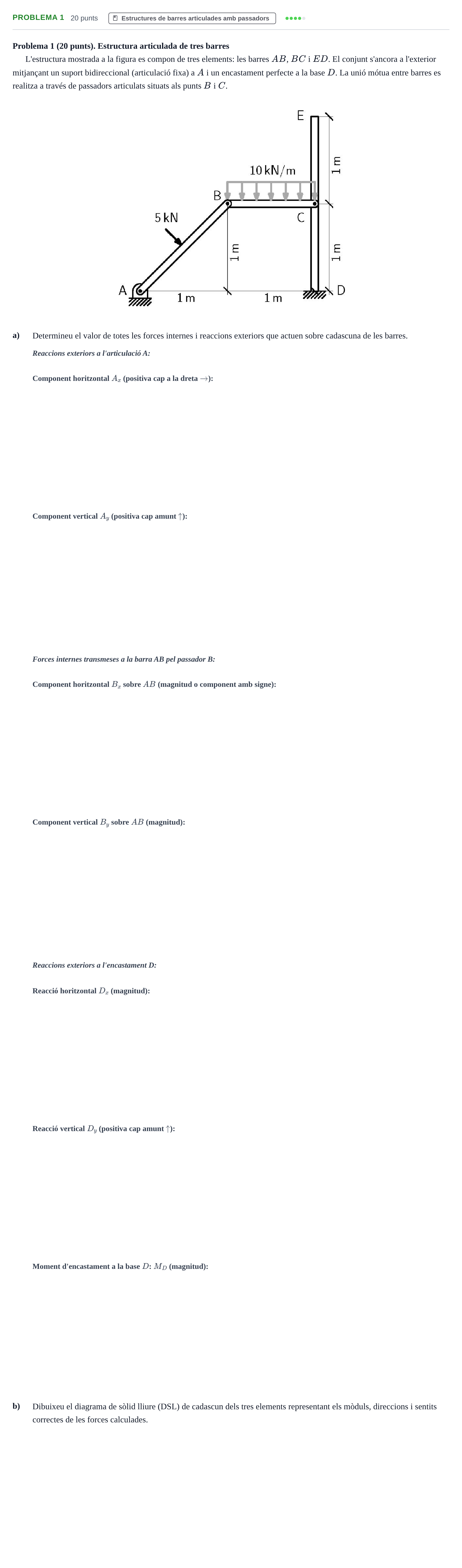 Enunciado: Problema 1 · Física I UPC 2024