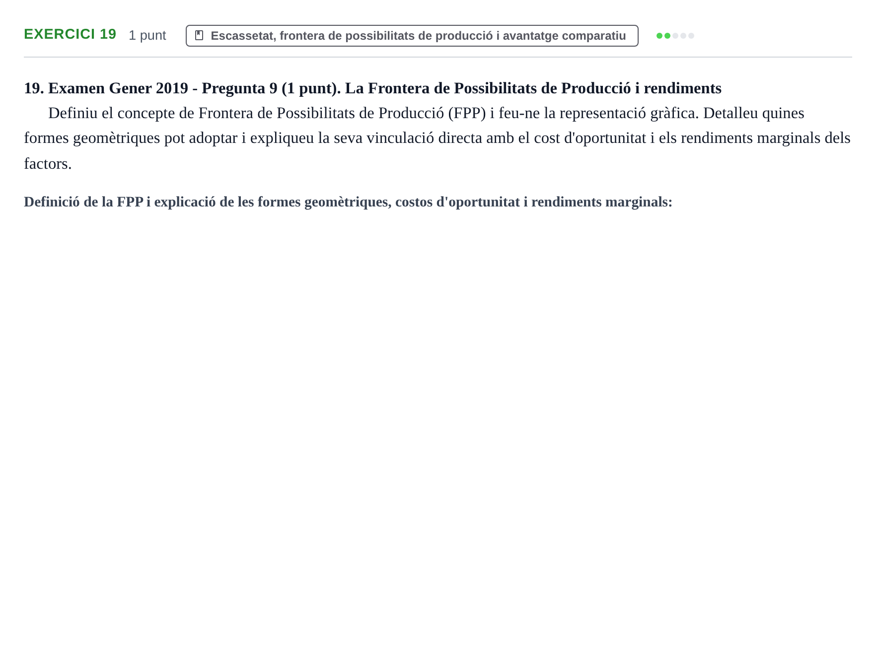 Enunciado: Problema 19 · Introducción a la Economía UPC 2017