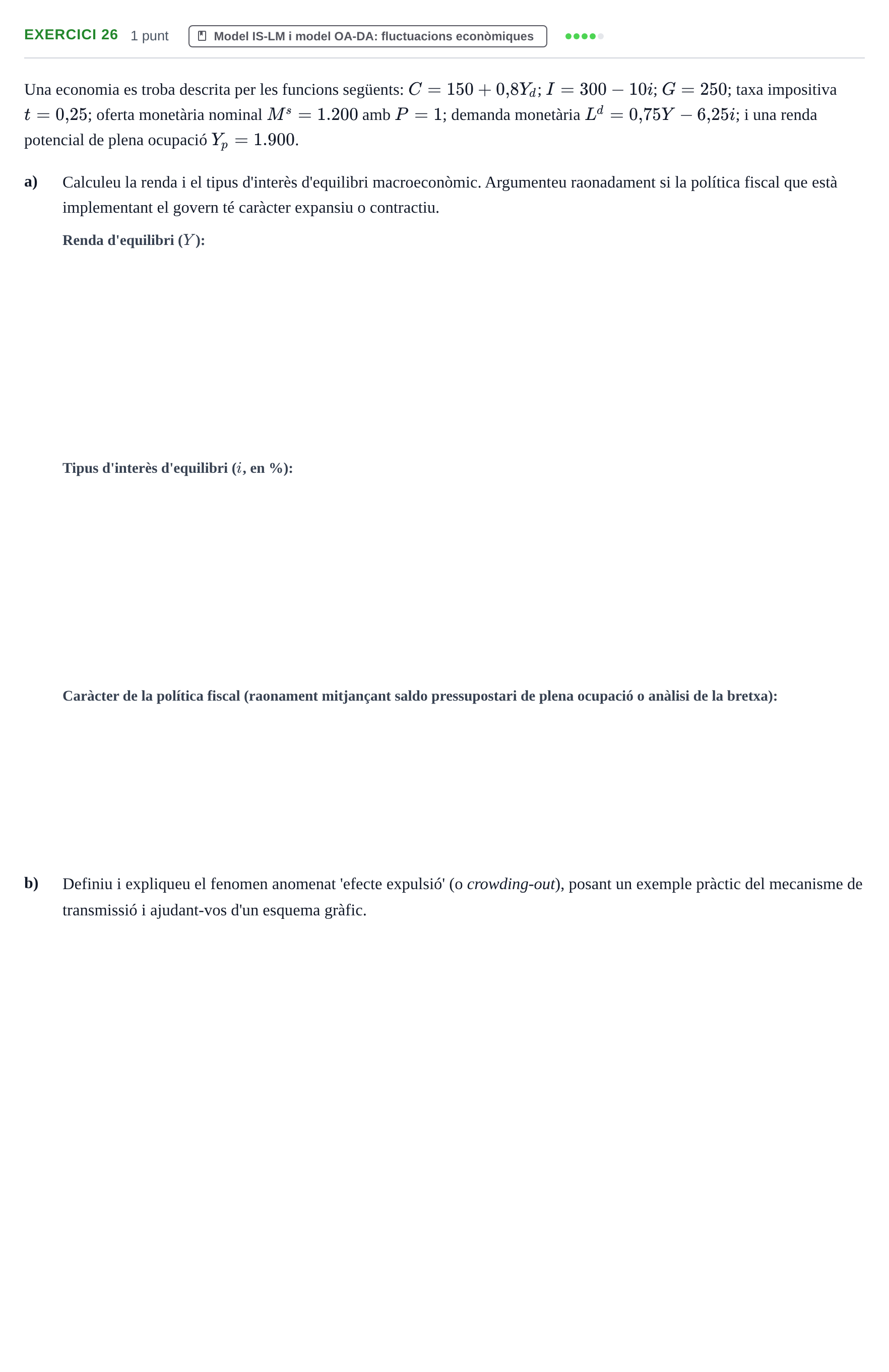 Enunciado: Problema 26 · Introducción a la Economía UPC 2017