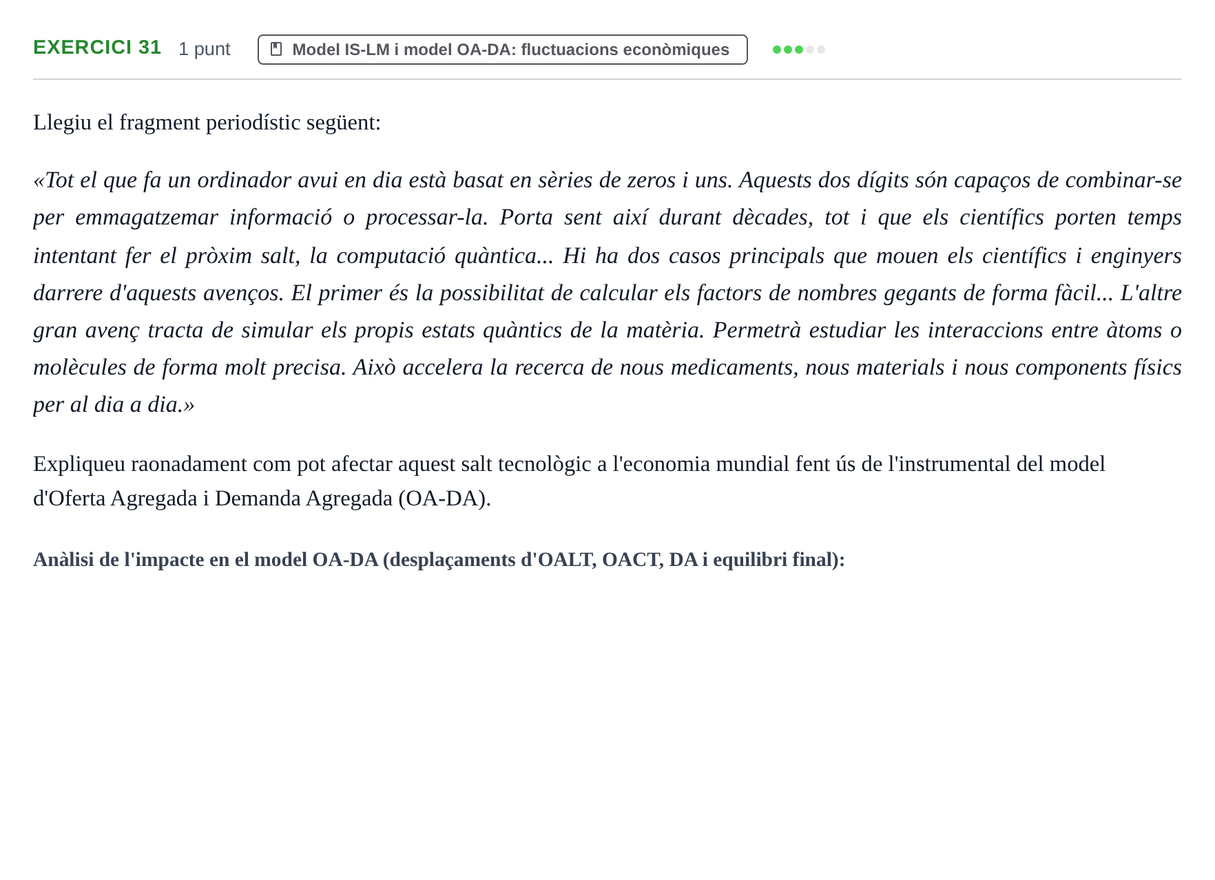 Enunciado: Problema 31 · Introducción a la Economía UPC 2017