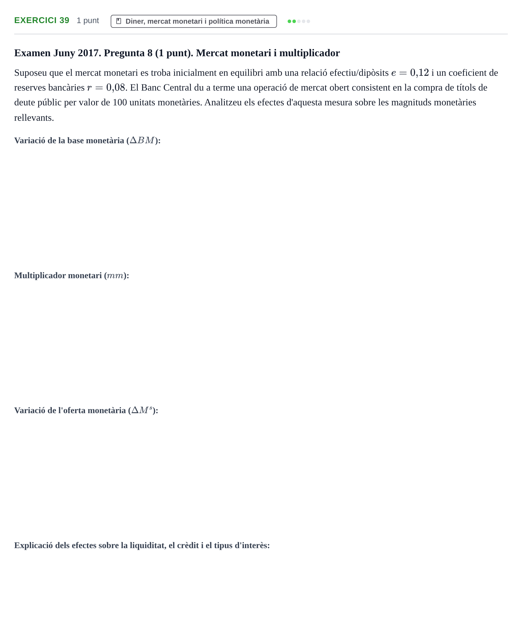 Enunciado: Problema 39 · Introducción a la Economía UPC 2017