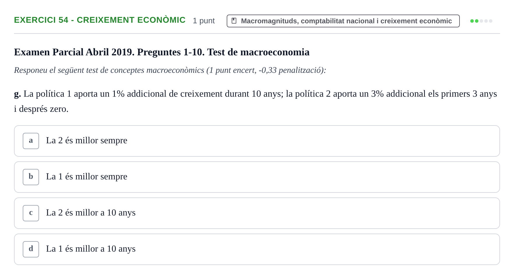 Enunciado: Ejercicio 54 - Creixement econòmic · Introducción a la Economía UPC 2017
