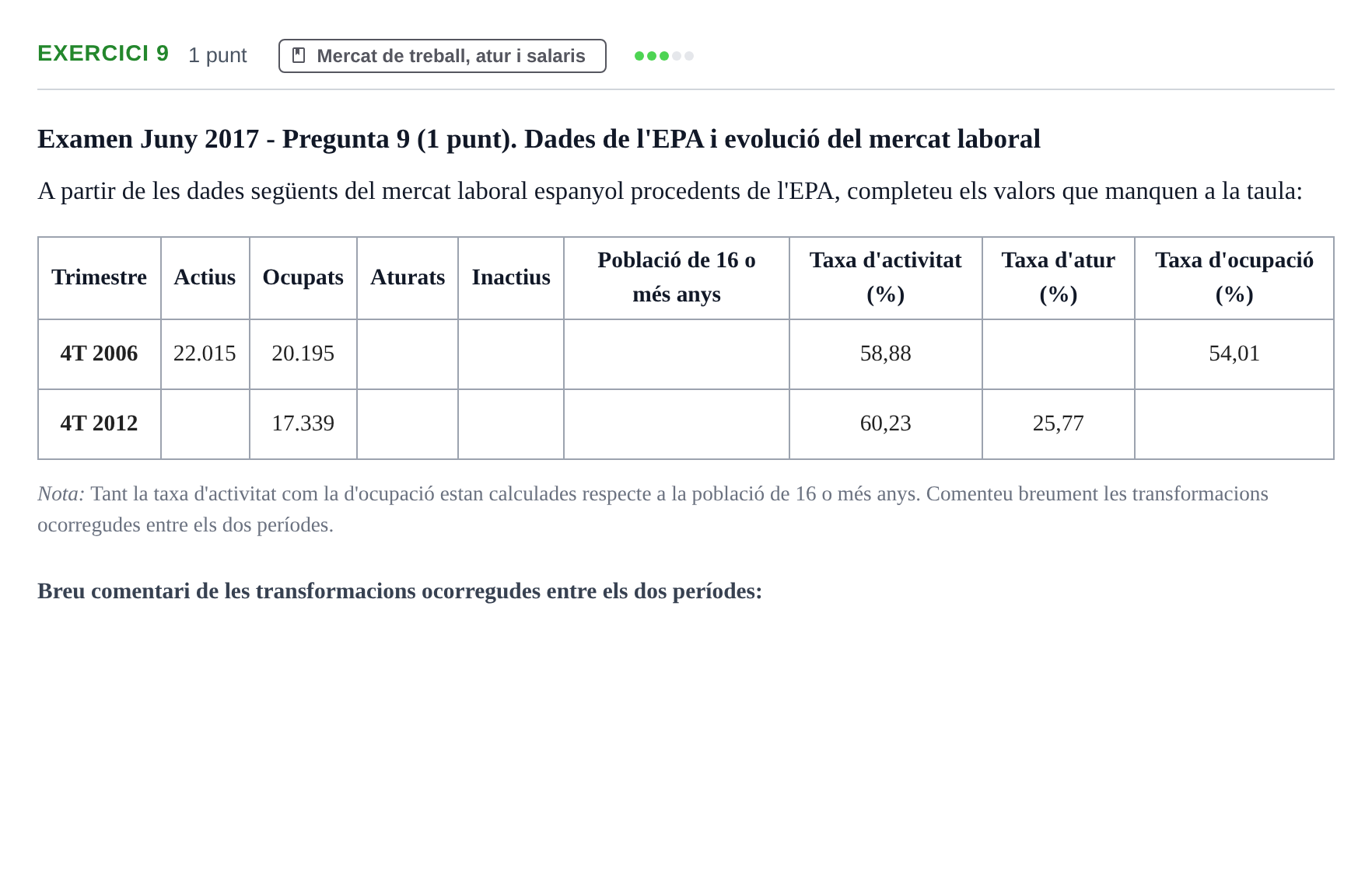 Enunciado: Problema 9 · Introducción a la Economía UPC 2017