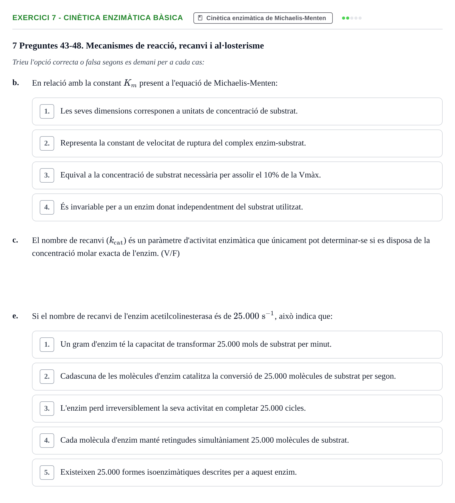 Enunciado: 7 - Cinètica enzimàtica bàsica