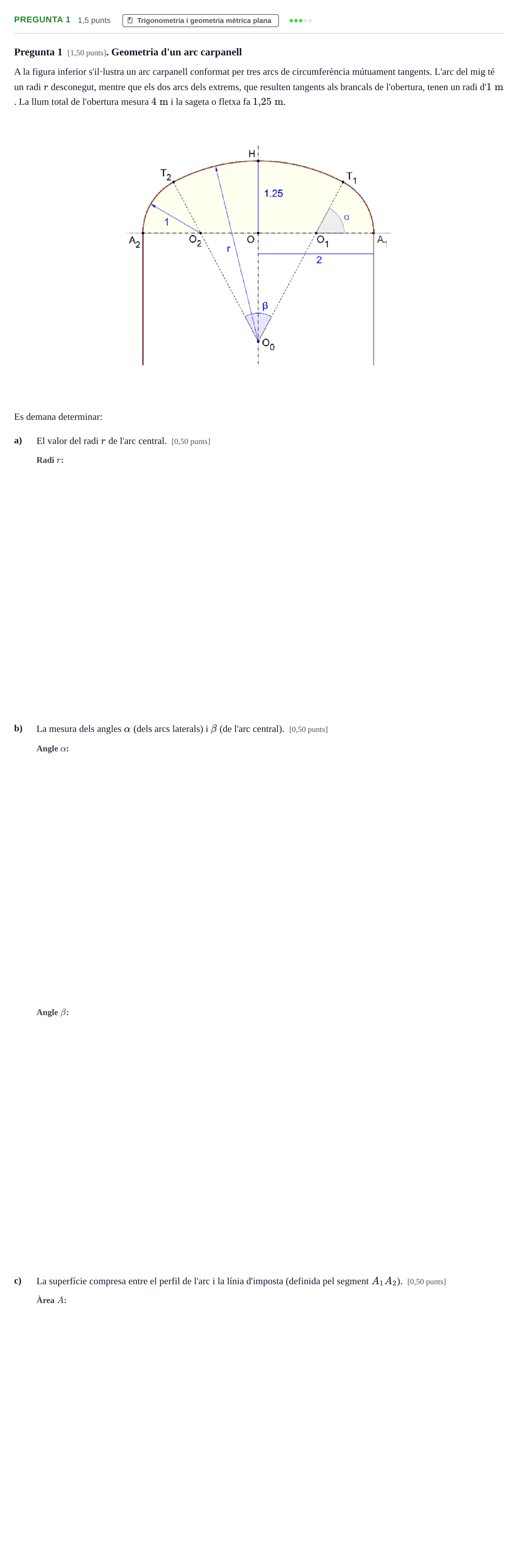 Enunciado: Pregunta 1 · Matemáticas II UPC 2023