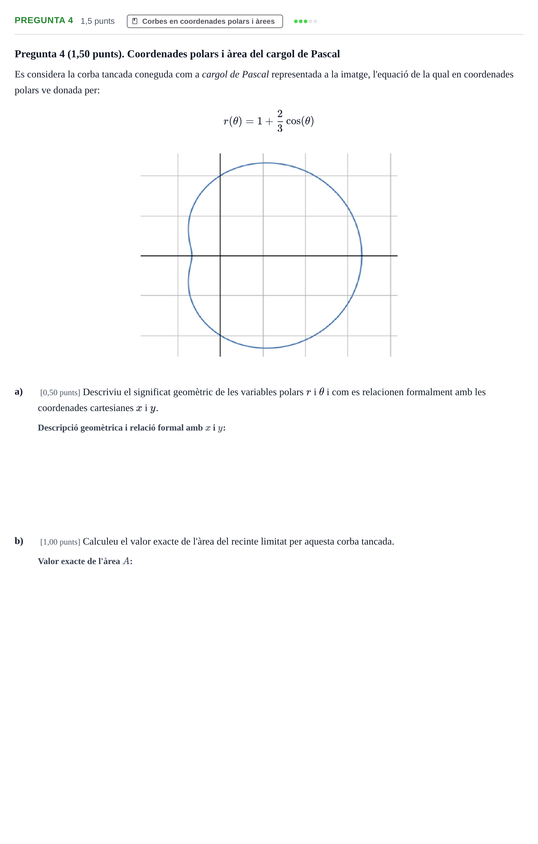 Enunciado: Pregunta 4 · Matemáticas II UPC 2023