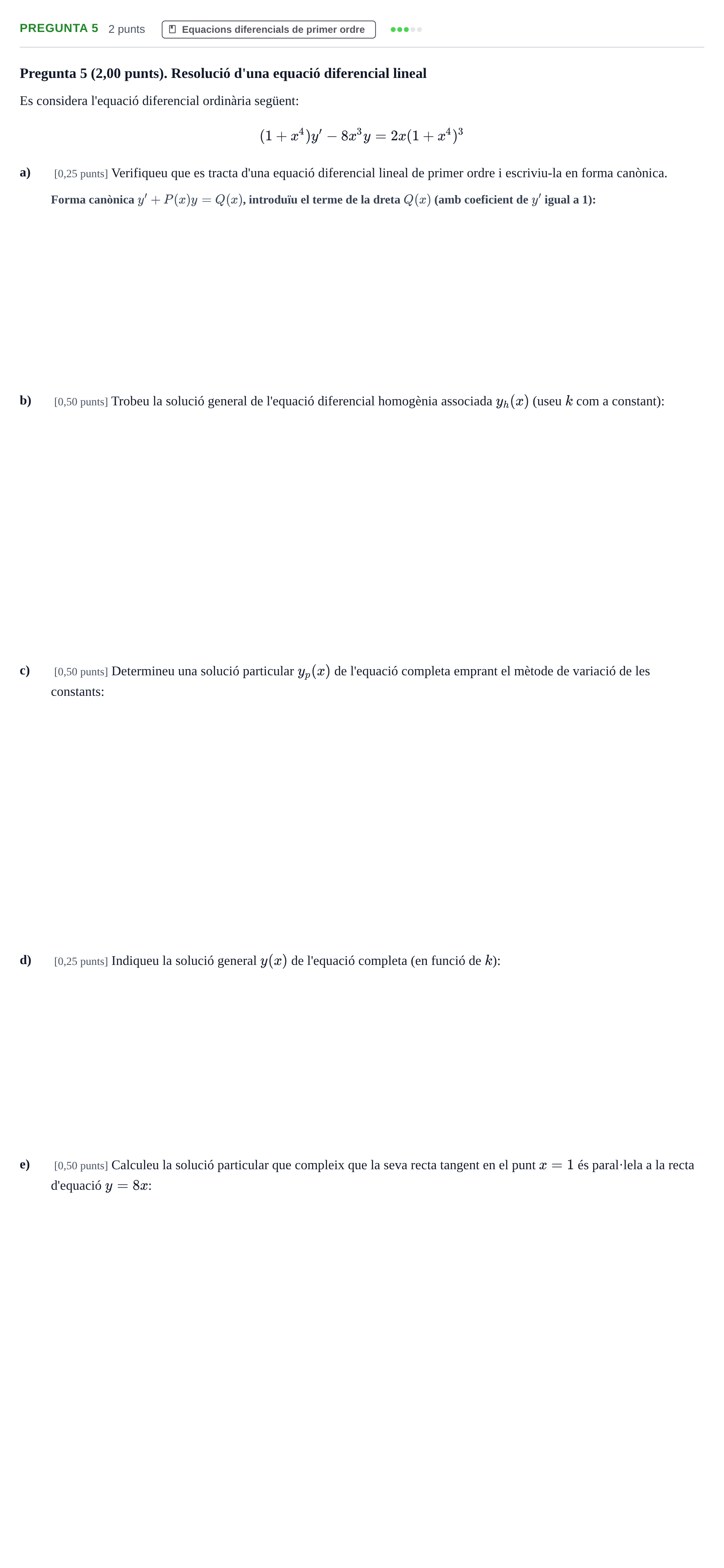 Enunciado: Pregunta 5 · Matemáticas II UPC 2023