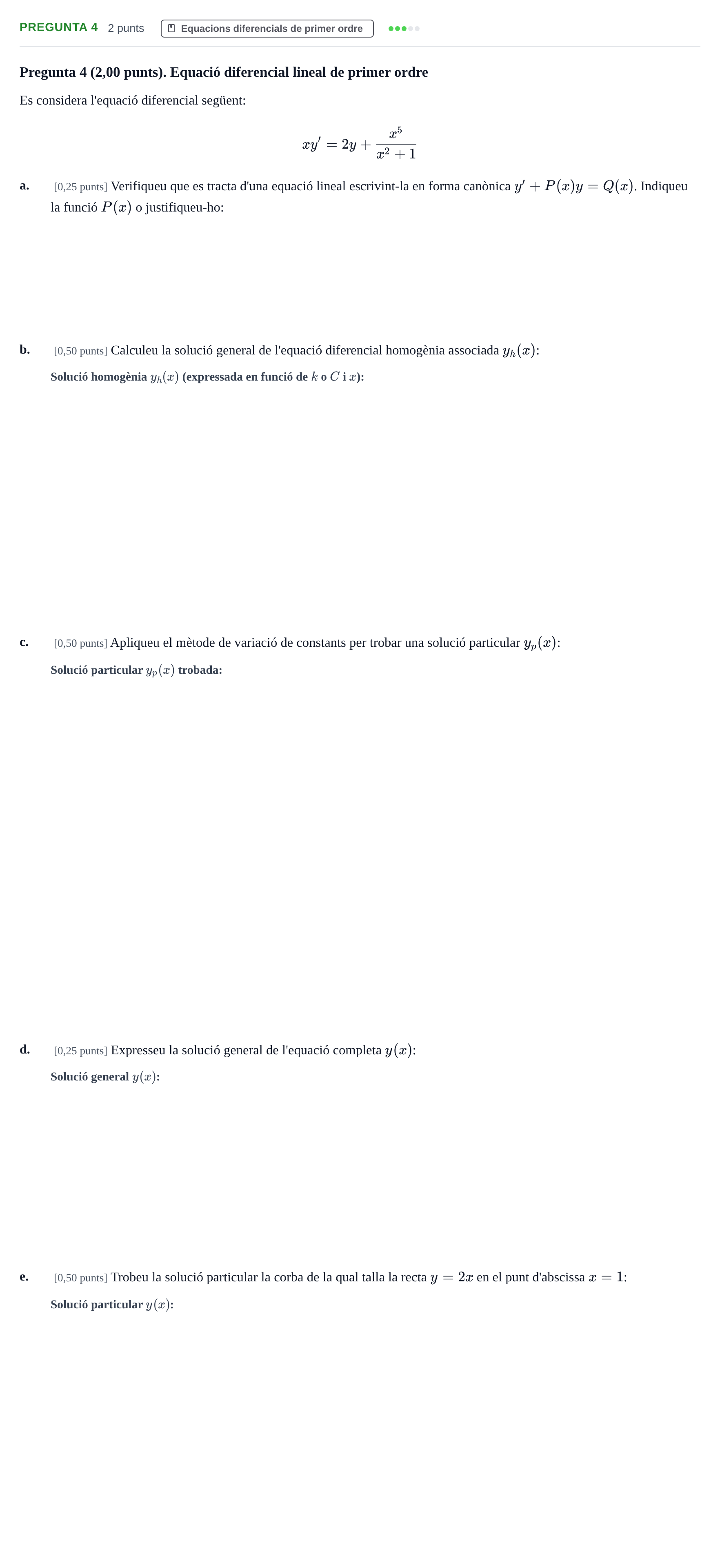 Enunciado: Pregunta 4 · Matemáticas II UPC Juny 2023