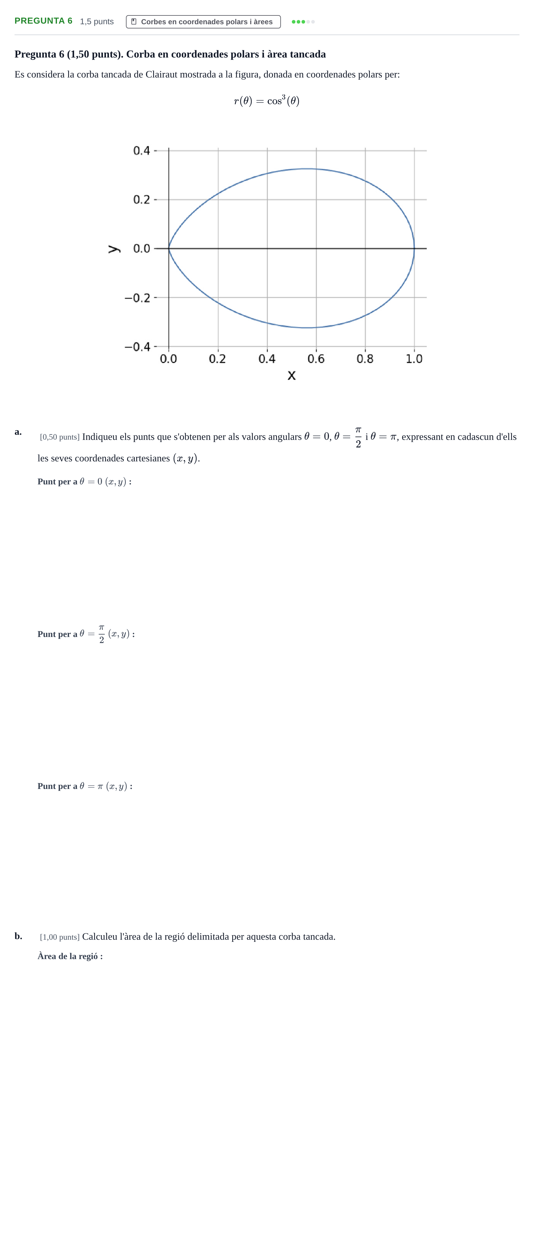 Enunciado: Pregunta 6 · Matemáticas II UPC Juny 2023