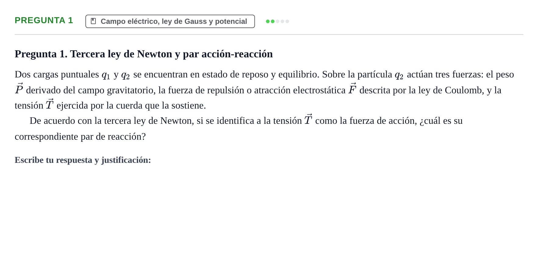 Enunciado: Pregunta 1 · Física UPC 2021