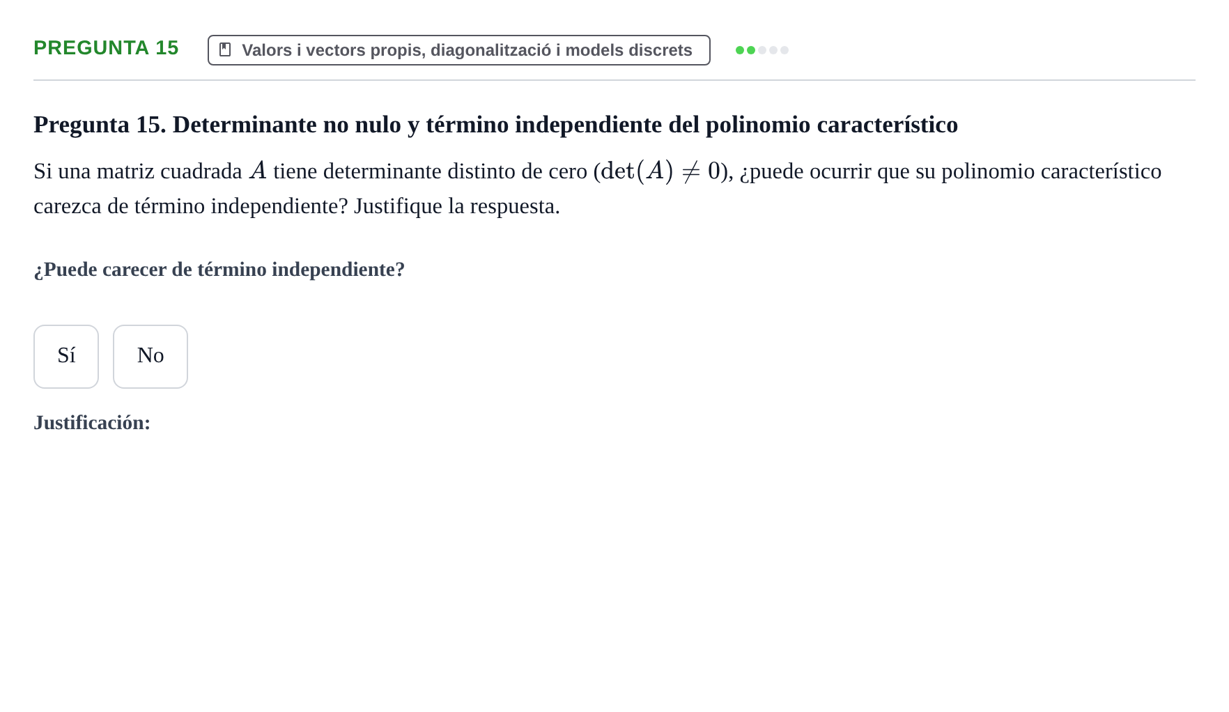 Enunciado: Pregunta 15