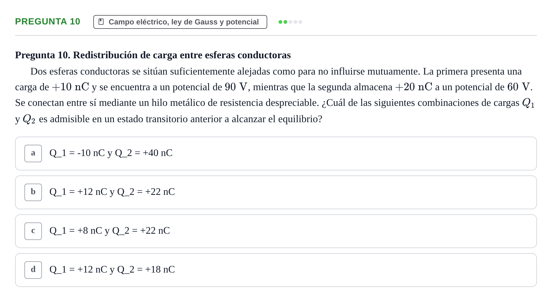 Enunciado: Pregunta 10 · Física UPC Juny 2022