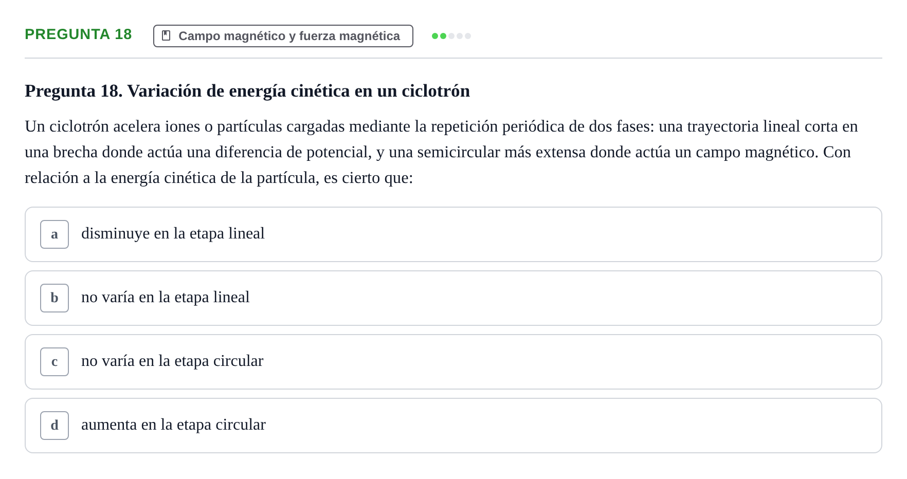 Enunciado: Pregunta 18 · Física UPC Juny 2022