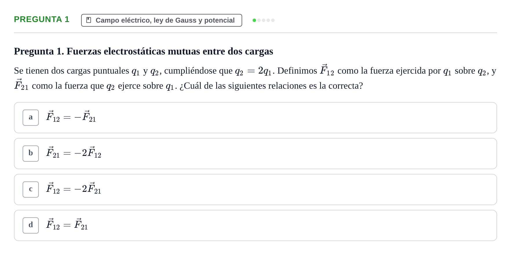 Enunciado: Pregunta 1 · Física UPC Juny 2022