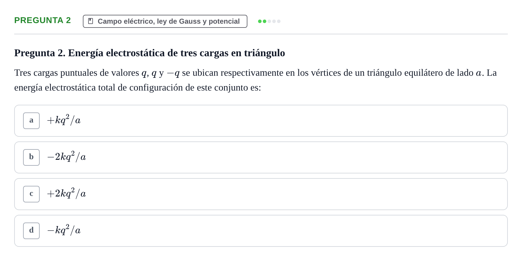 Enunciado: Pregunta 2 · Física UPC Juny 2022