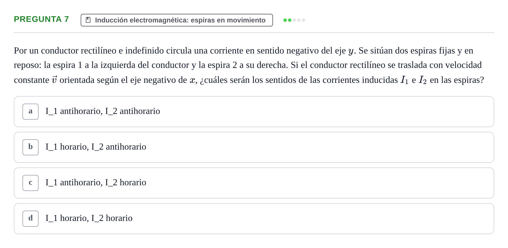 Enunciado: Pregunta 7 · Física UPC Juny 2022