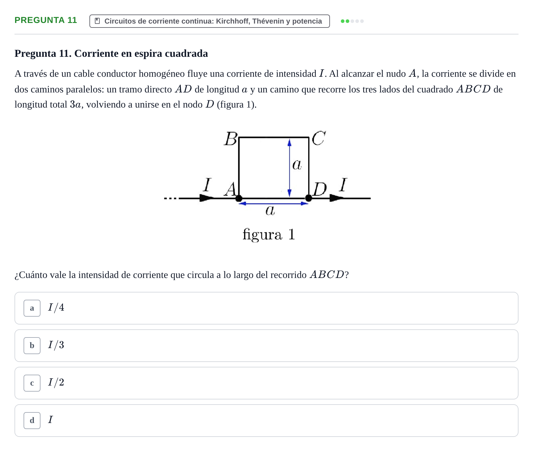 Enunciado: Pregunta 11 · Física UPC 2022