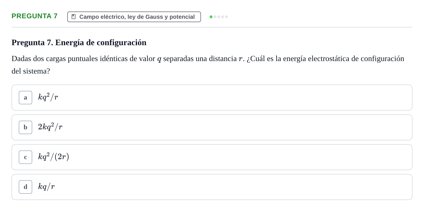 Enunciado: Pregunta 7 · Física UPC 2022