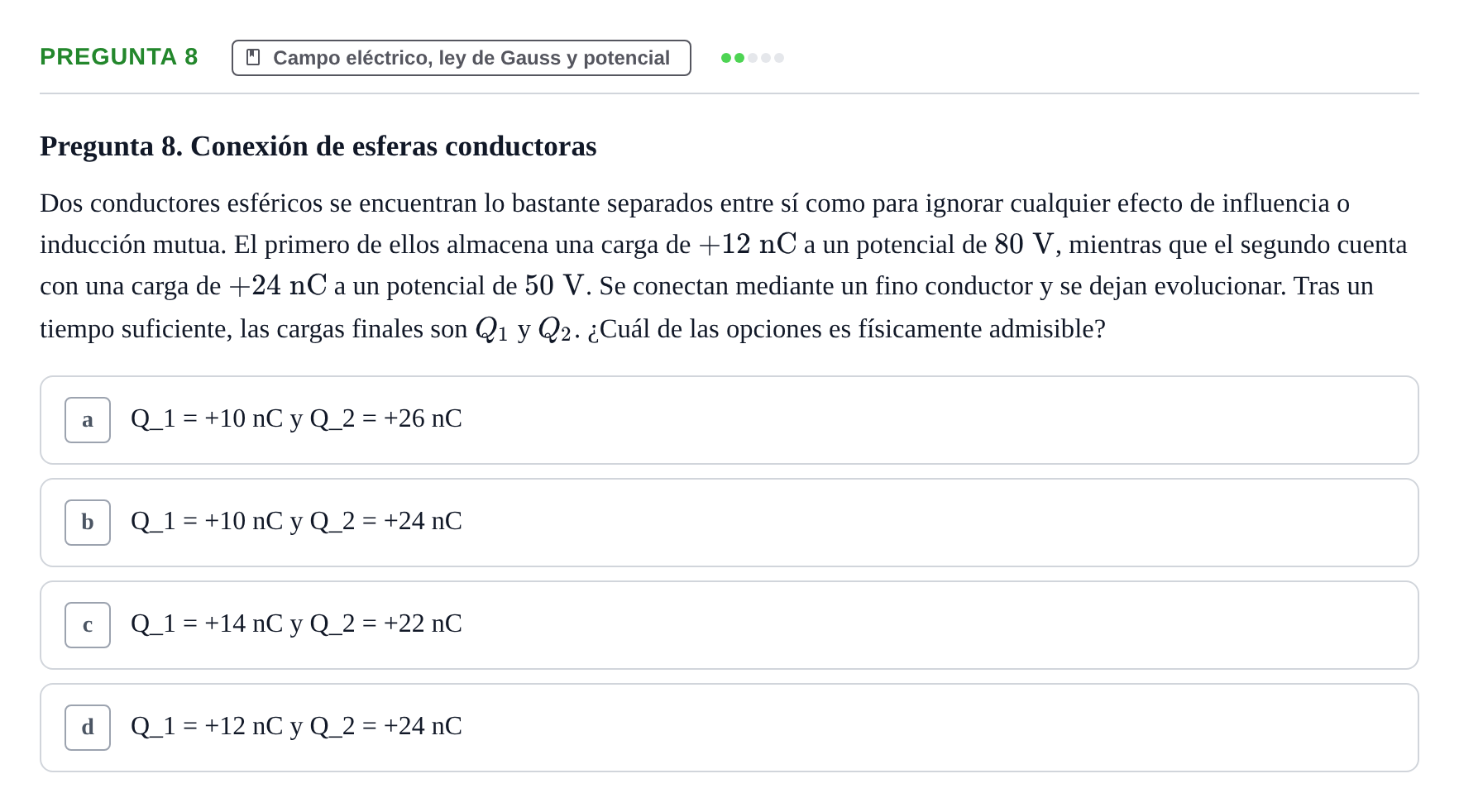 Enunciado: Pregunta 8 · Física UPC 2022