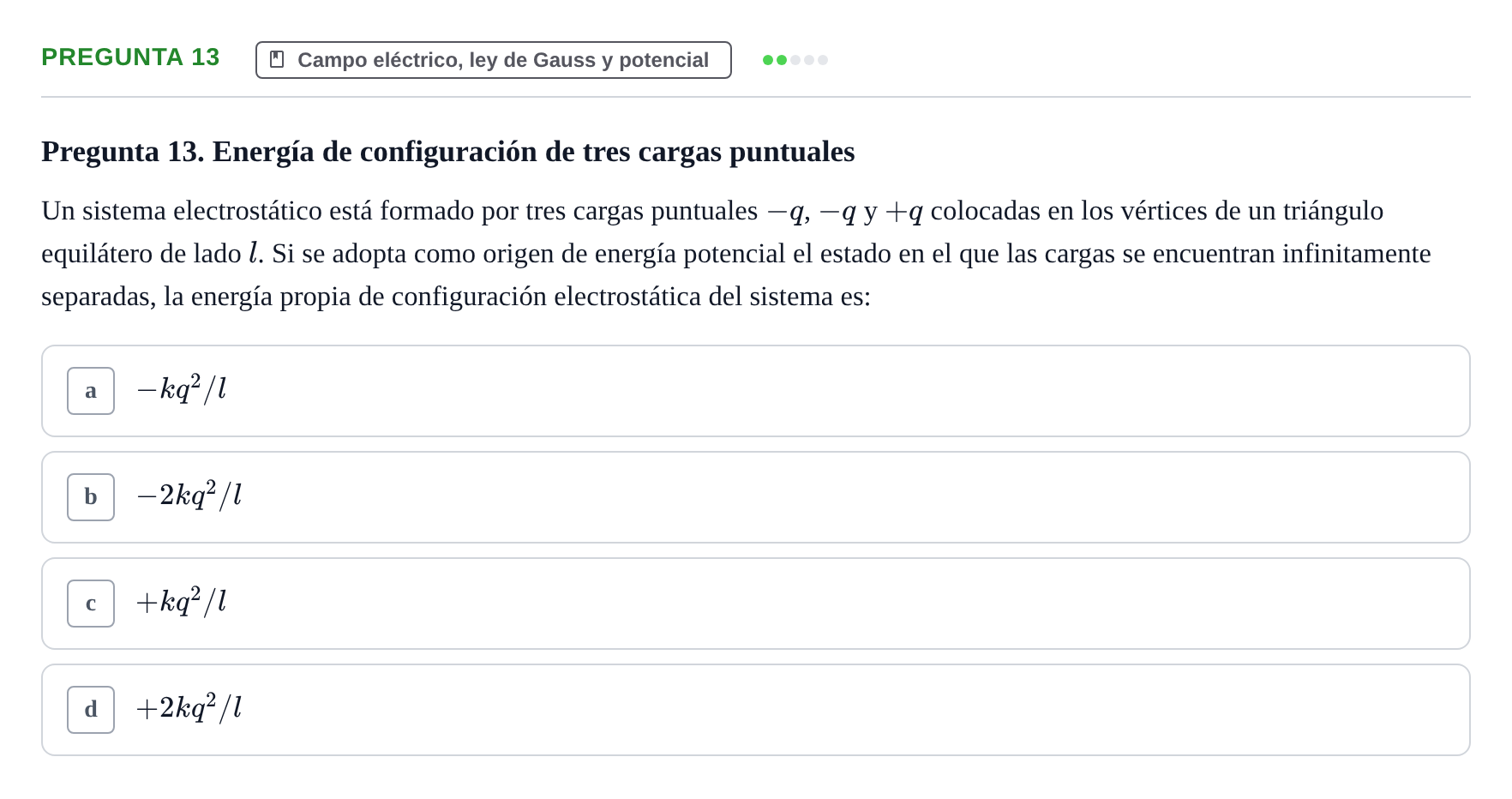 Enunciado: Pregunta 13 · Física UPC Juny 2023