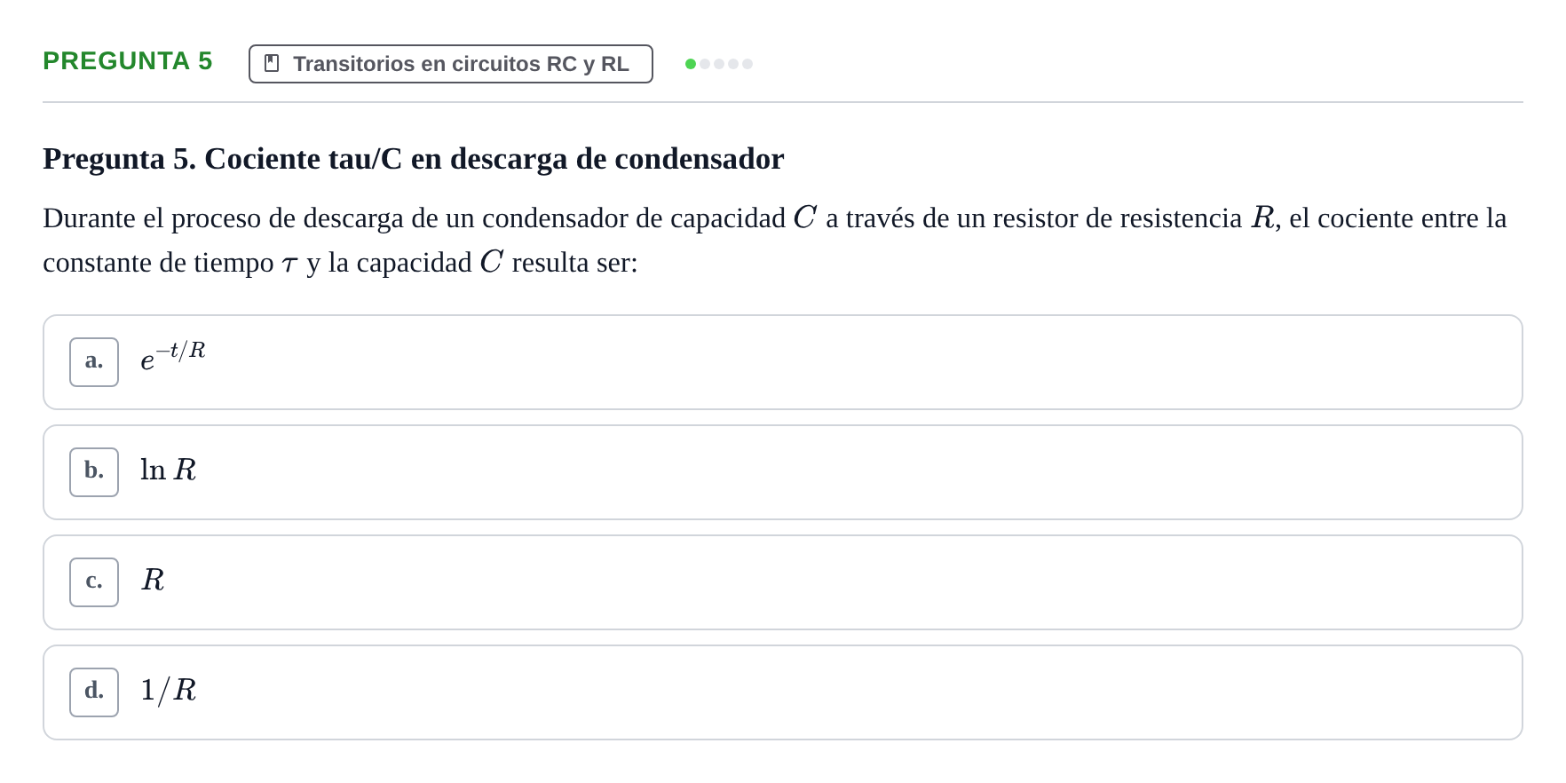 Enunciado: Pregunta 5 · Física UPC Juny 2023