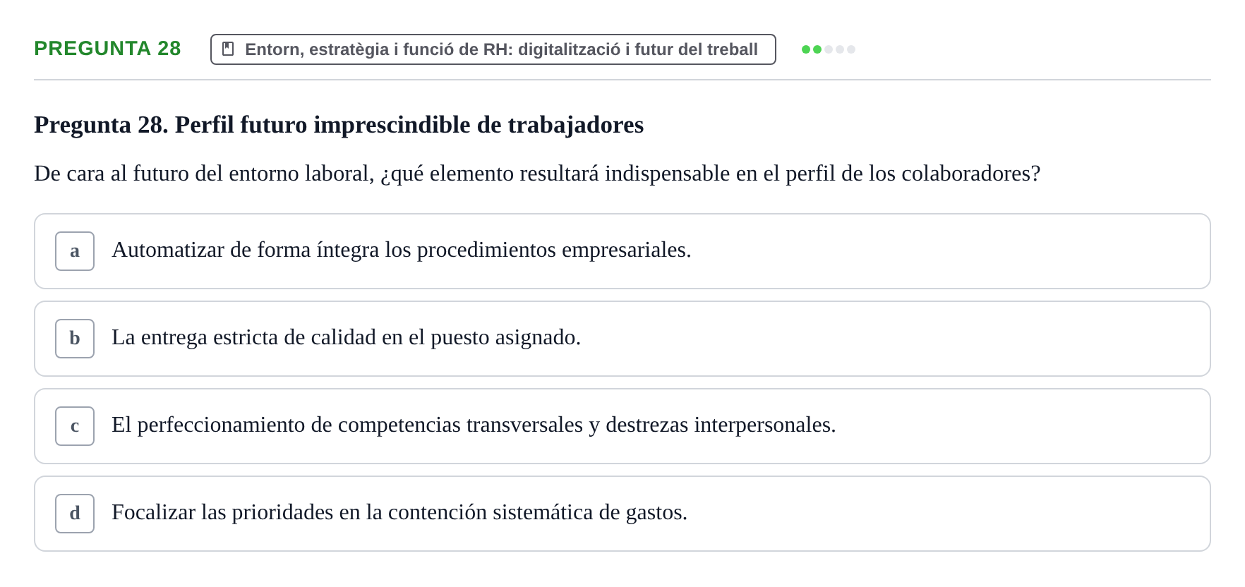 Enunciado: Pregunta 28