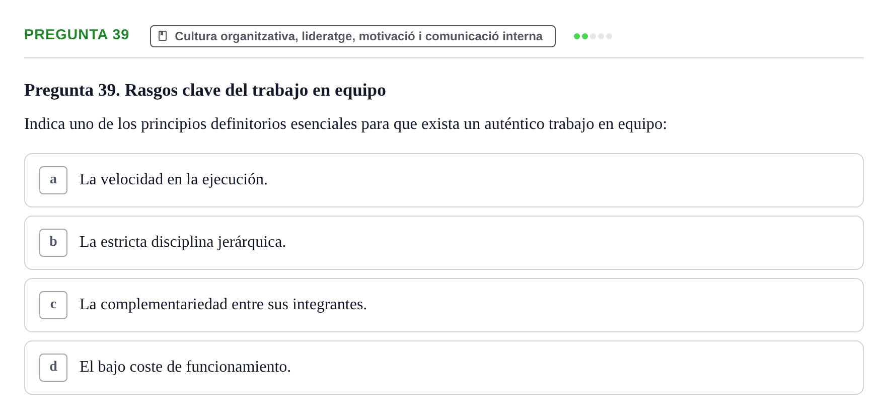 Enunciado: Pregunta 39