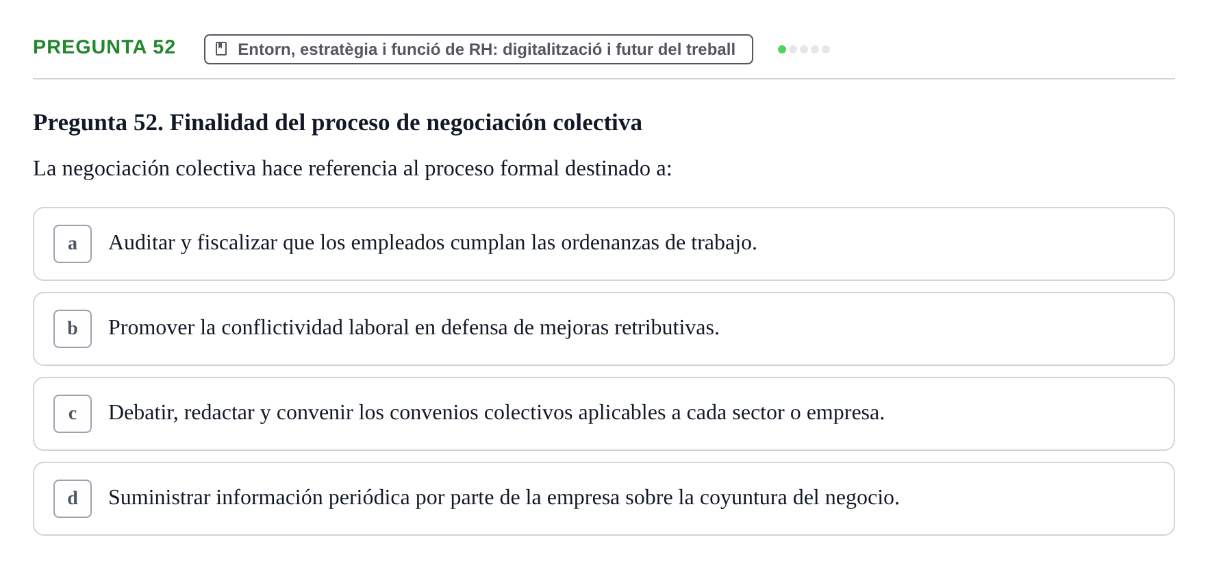 Enunciado: Pregunta 52