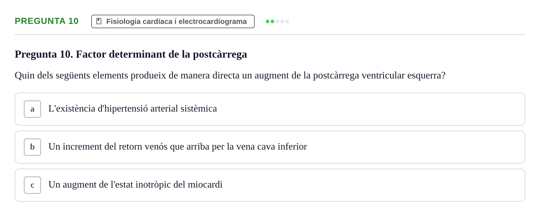 Enunciado: Pregunta 10 · Anatomia i fisiologia I URL Exemples