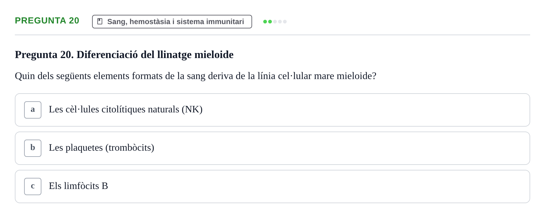 Enunciado: Pregunta 20 · Anatomia i fisiologia I URL Exemples