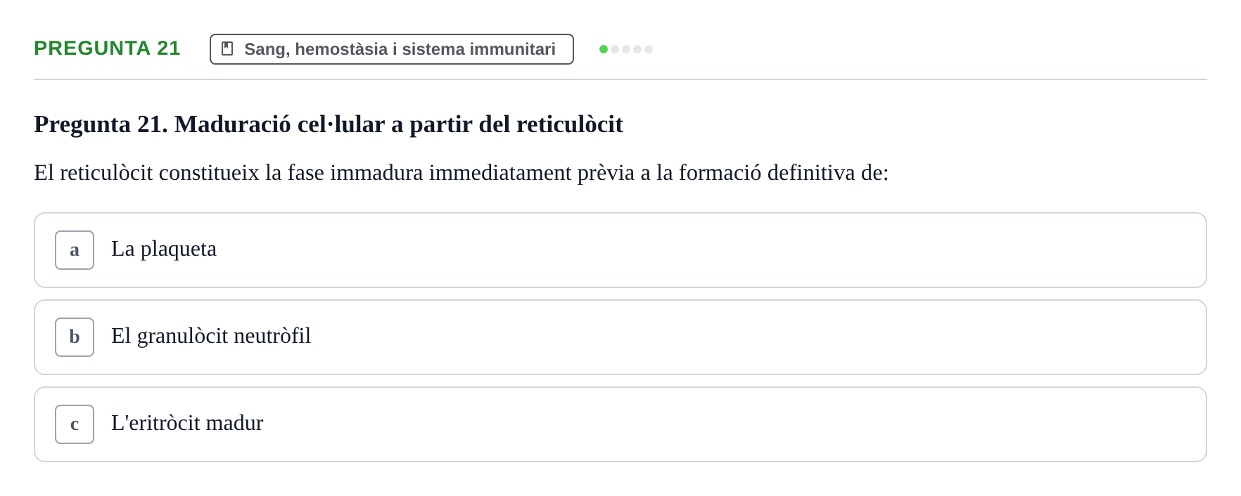 Enunciado: Pregunta 21 · Anatomia i fisiologia I URL Exemples