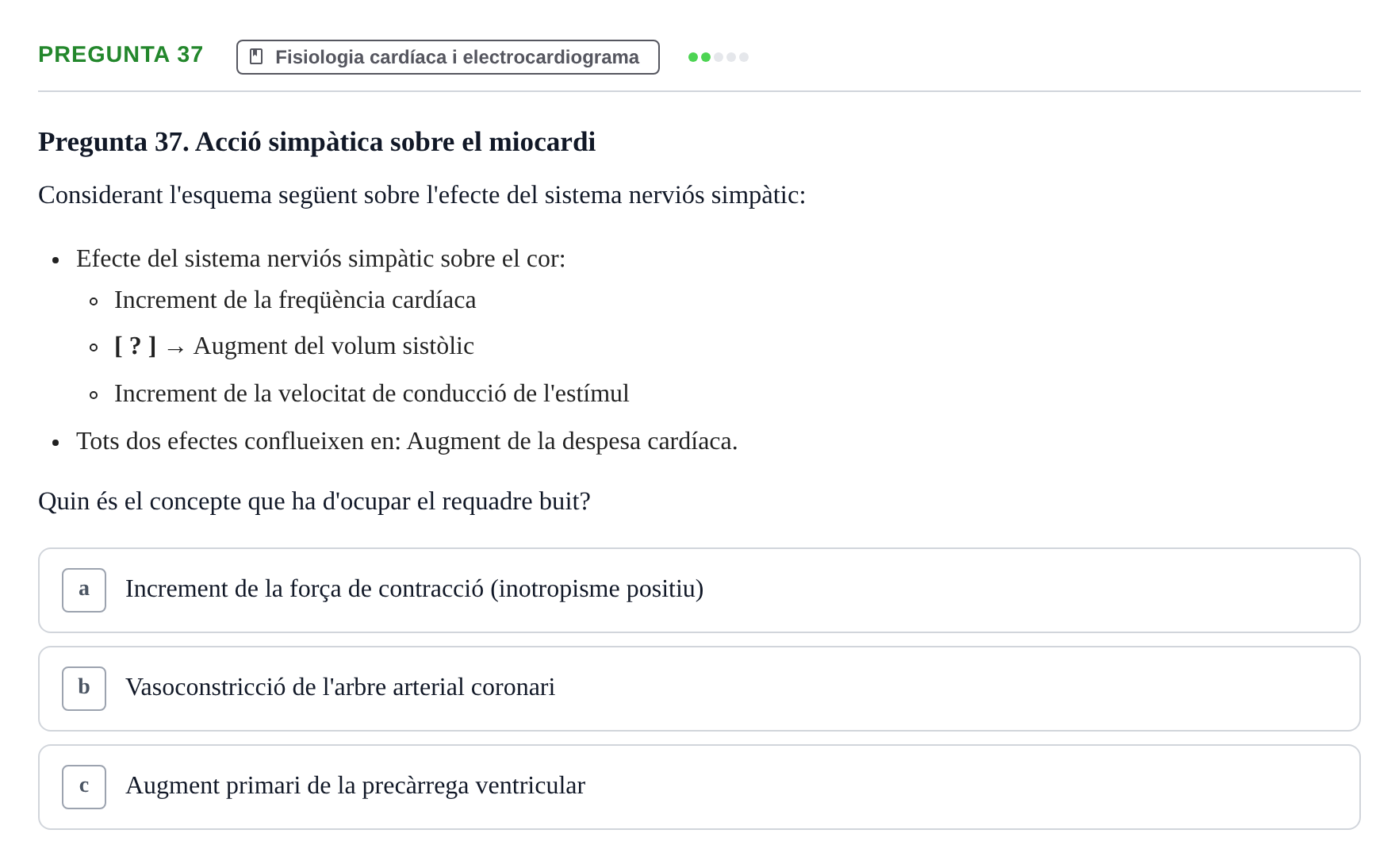 Enunciado: Pregunta 37 · Anatomia i fisiologia I URL Exemples