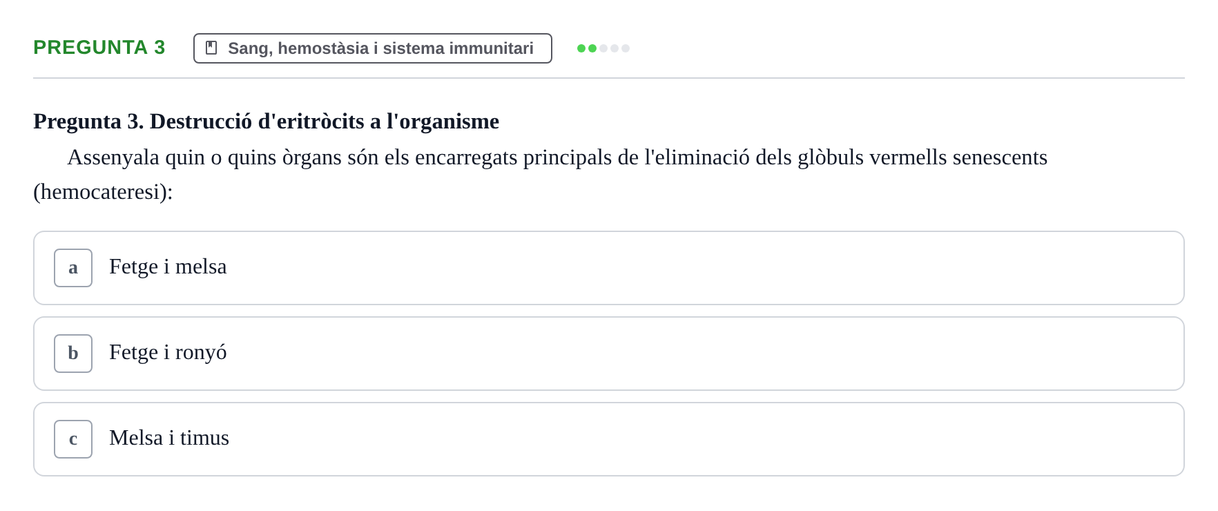 Enunciado: Pregunta 3 · Anatomia i fisiologia I URL Exemples