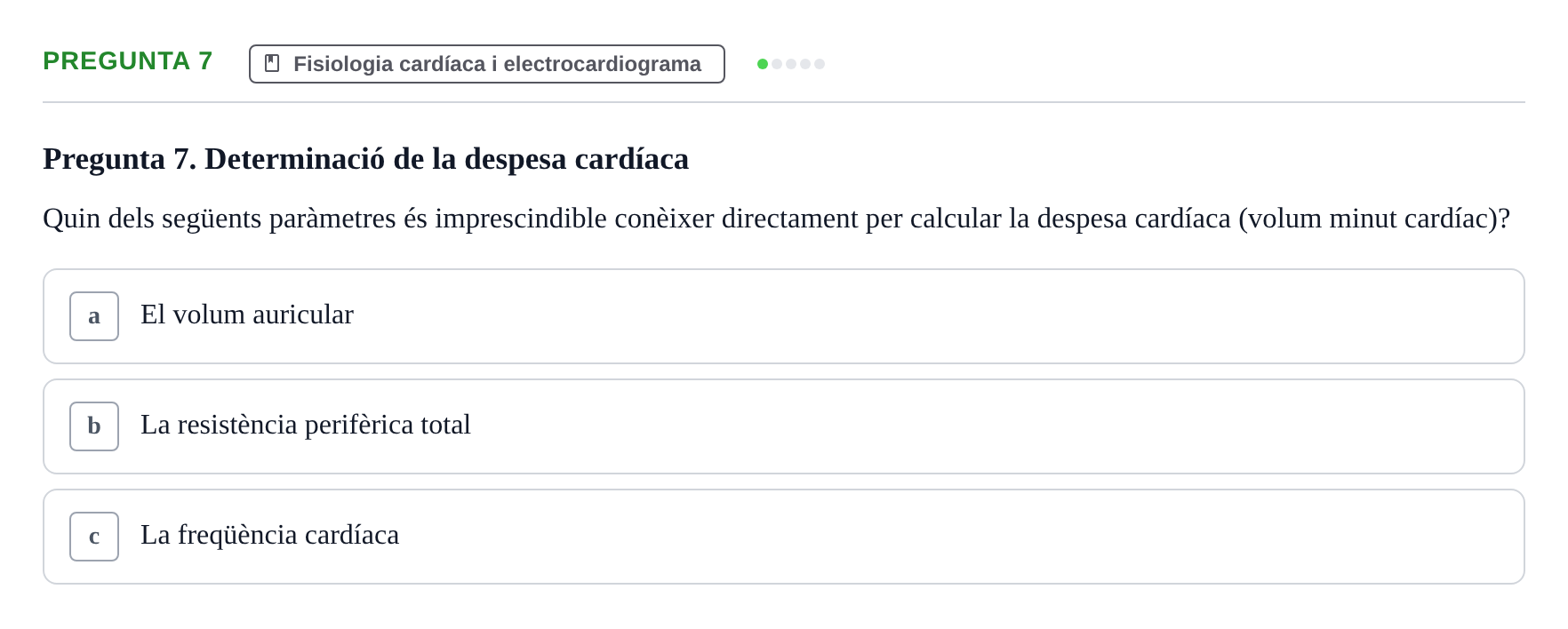 Enunciado: Pregunta 7 · Anatomia i fisiologia I URL Exemples