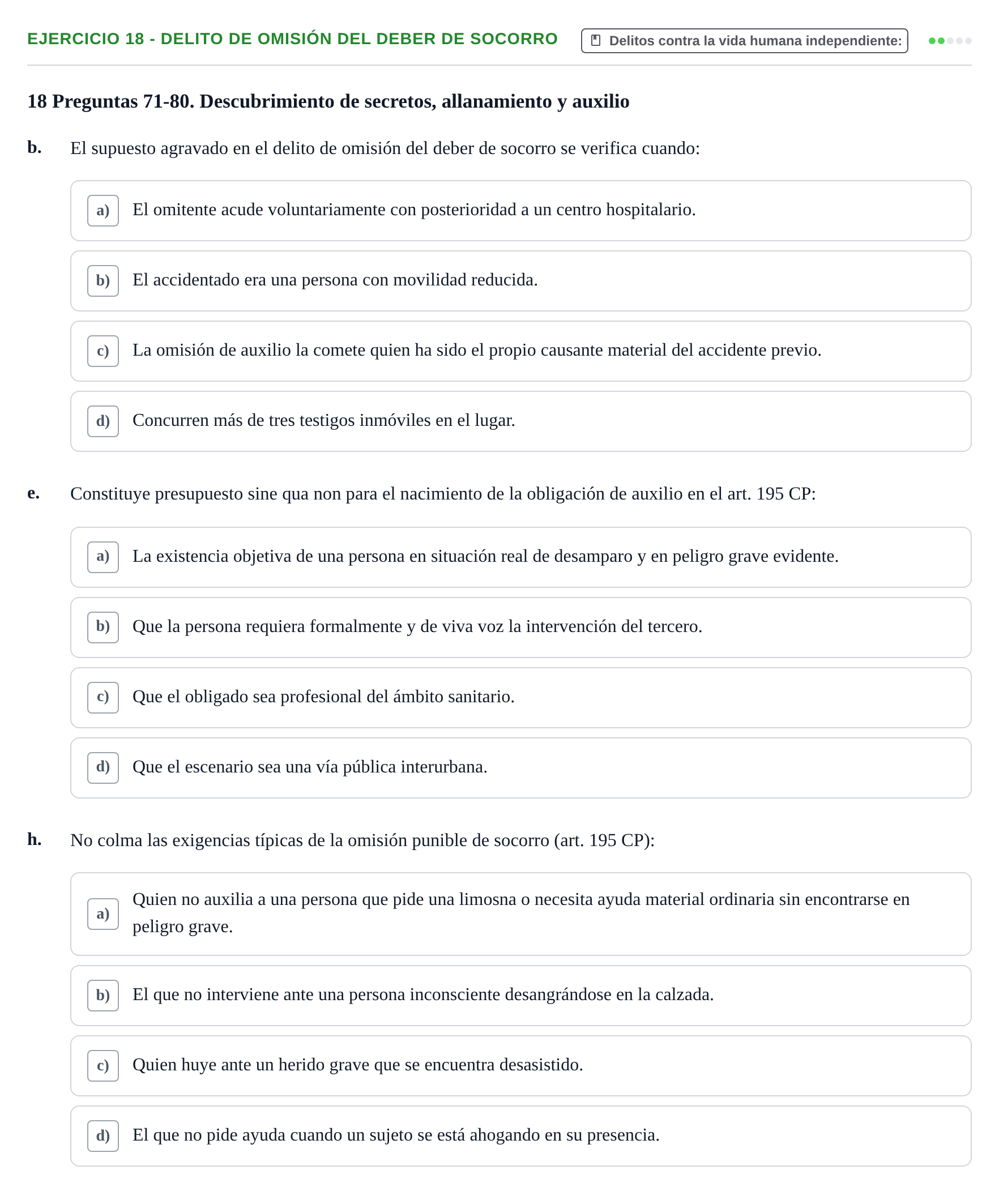 Enunciado: 18 - Delito de omisión del deber de socorro